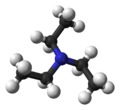 Ball-and-stick model of the triethylamine molecule