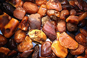 Pieces of natural amber