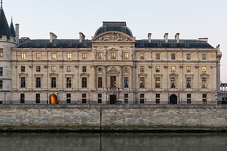 South front of the Cour de Cassation, facing the Seine