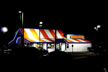 Whataburger restaurant at night