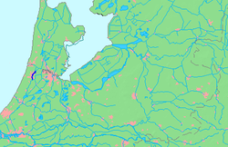A Spaarne elhelyezkedése Hollandia középső részén