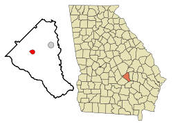 Location in Wheeler County and the state of Georgia