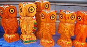 Wooden Owl dolls from Katawa, West Bengal, India.