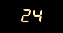 نماد مجموعه ۲۴ که عدد ۲۴ به شکل انگلیسی و ارقام دیجیتال در زمینه‌ای مشکی درج شده‌است