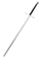 Reconstitucion modèrna d'una espasa bastarda de la fin dau periòde medievau