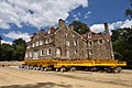 The William Walker House being moved in Edgeworth, Pennsylvania (August 2016).