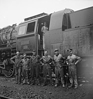 American and British railroad crews operated trains and trucks to bring supplies to the USSR. c.1943