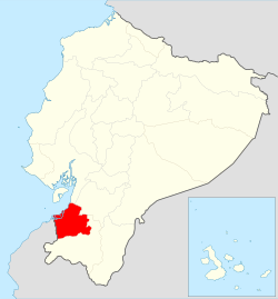 Location of El Oro Province in Ecuador