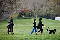 US President Barack Obama and his family with Bo, their Portuguese Water Dog