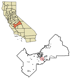 Location of Fowler in Fresno County, California.