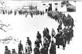 I partigiani jugoslavi in marcia durante la battaglia della Neretva, 6-7 marzo