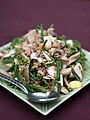 Yam phak khut, a Thai salad of fern leaves and pork