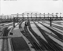 Trains at the station shortly after its completion, c. 1908
