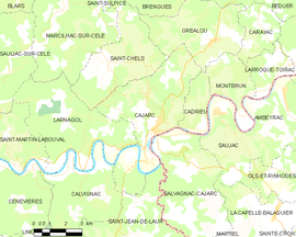 Mapa obce Cajarc