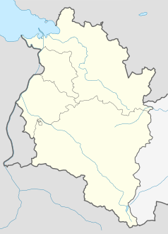Mapa konturowa Vorarlbergu, blisko centrum na lewo znajduje się punkt z opisem „Bludesch”