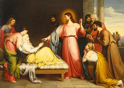 Healing the mother of Peter's wife