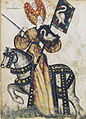 Penthesilea com una de les nou dones dignes, petita armadura eqüestre de la Toisó d'Or, fol. 248, a la Biblioteca Nacional de França, manuscrits occidentals, cita: Clairambault (1312).