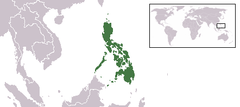 Placering av Filippinerna i Asien