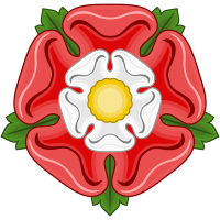 The Tudor rose is a combination of the red rose of Lancaster and the white rose of York