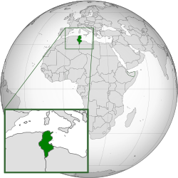 Location of Tunisia in North Africa