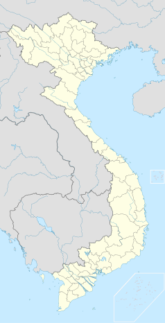 Mapa konturowa Wietnamu, u góry po lewej znajduje się punkt z opisem „Dien Bien Phu”