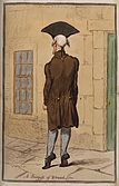 A Burgess of Warwick Lane — John Burges, on tiptoe outside a building in Warwick Lane (1795)