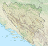 Carte topographique de la Bosnie-Herzégovine.