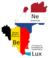 Benelux countries with flag colours