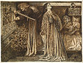 Malory-inspired Sir Launcelot in the Queen's Chamber by Dante Gabriel Rossetti (1857)