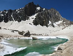 Glacial lake in Alam Kuh Kelardasht