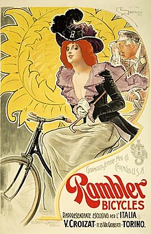 Cartaz publicitário Art Nouveau de Cesare Saccaggi.