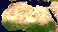 El desierto del Sahara o del Sáhara (formas igualmente válidas, pero con distinta acentuación y pronunciación), es el desierto cálido más grande del mundo, con unos 9.065.000 km² de superficie. Está localizado en el norte de África, separándola en dos zonas: el África mediterránea al norte y el África subsahariana al sur. Limita por el este con el mar Rojo, y por el oeste con el Océano Atlántico; en el norte con las montañas Atlas y el mar Mediterráneo. Tiene más de 2,5 millones de años. Por la NASA.