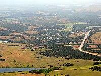 Bird's-eye view of Medicine Creek watershed and Medicine Park community