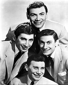 The Ames Brothers in 1955. Clockwise from top: Ed, Vic, Joe and Gene