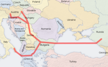 Route of South Stream; it was never built.