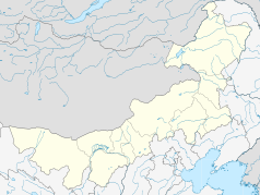 Mapa konturowa Mongolii Wewnętrznej, po prawej znajduje się punkt z opisem „Tongliao”