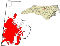 Location in Durham County and the state of شمالی کیرولائنا.
