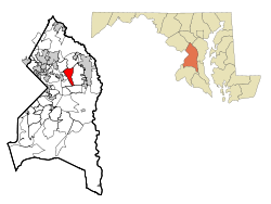 Location of Mitchellville, Maryland