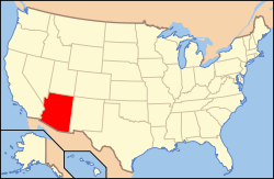 Штат Арызона на мапе ЗША