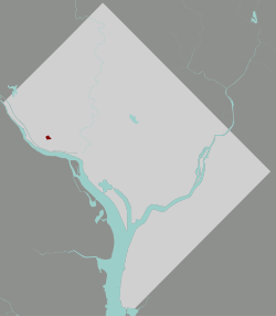 Map of Washington, D.C., with Colony Hill highlighted in red