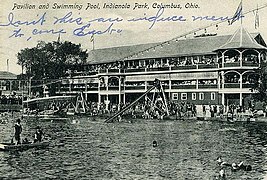 Defunct Indianola Park pavilion and pool