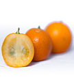 Kumquat whole and sectioned