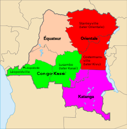 Belgian Congo provinces in 1920