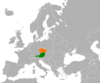 Location map for Austria and the Czech Republic.
