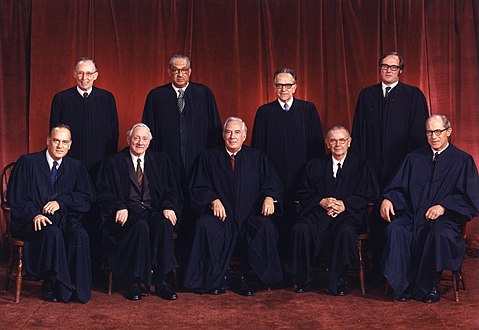The Supreme Court pictured in 1973, White is pictured at bottom right