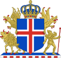 El escudo de armas del Reino de Islandia desde 1919 hasta 1944.