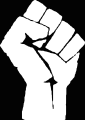 White power fist, used by white nationalists and white supremacists, popularised by the band Skrewdriver.