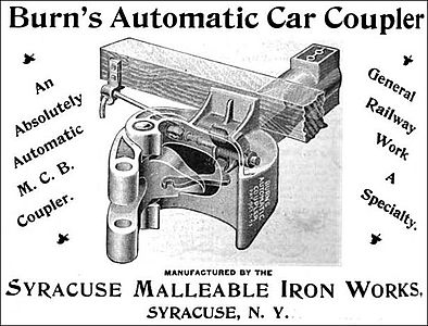 Syracuse Malleable Iron Works – 1894. MCB5 Transition Coupler, compatible with link and pin coupling