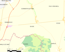Mapa obce Soudé