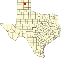Округ Гатчинсон на мапі штату Техас highlighting